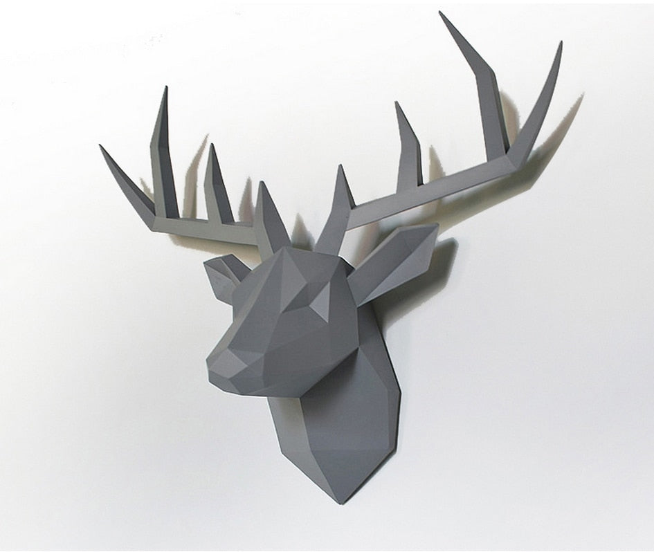 3D Animal Head Wall Hanging Sculpture