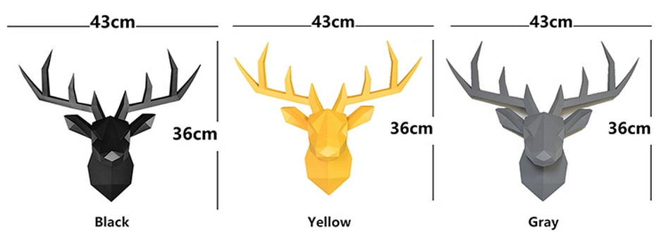 3D Animal Head Wall Hanging Sculpture