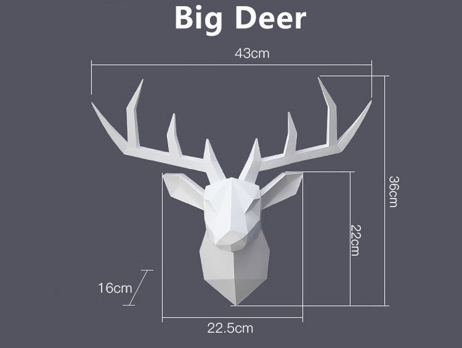 3D Animal Head Wall Hanging Sculpture