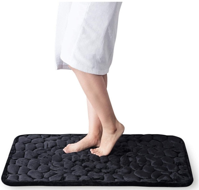 Cobblestone Embossed Bathroom Bath Mat