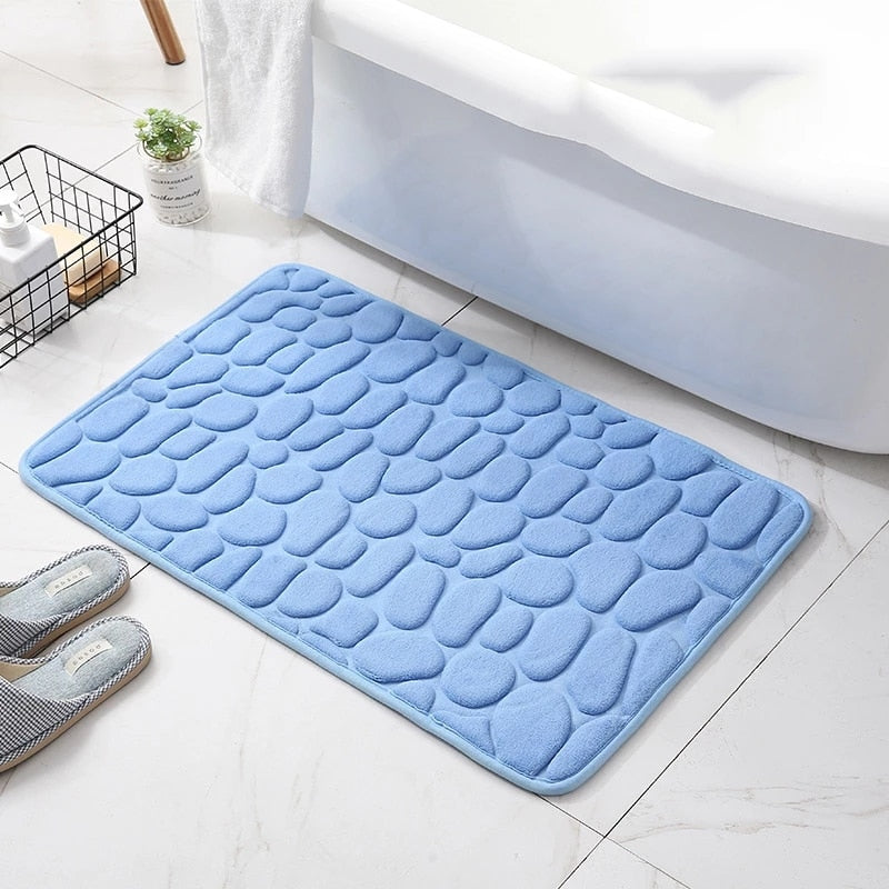 Cobblestone Embossed Bathroom Bath Mat